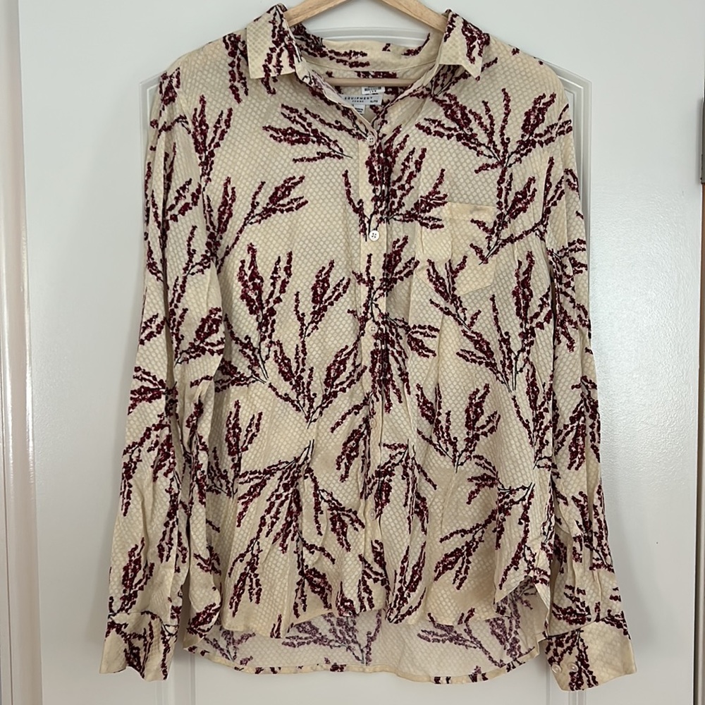 Equipment silky floral blouse size XL